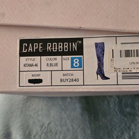 Cape Robbin Blue Patterned Over the Knee Boots - Picture 11 of 14